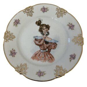 Vintage Z.S. & Co Bavaria Pictorial Plate Portrait of a Woman 7-3/8"